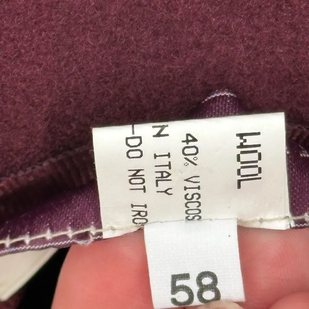 Stella McCartney Fedora Hat Burgundy 100% Wool Size 58